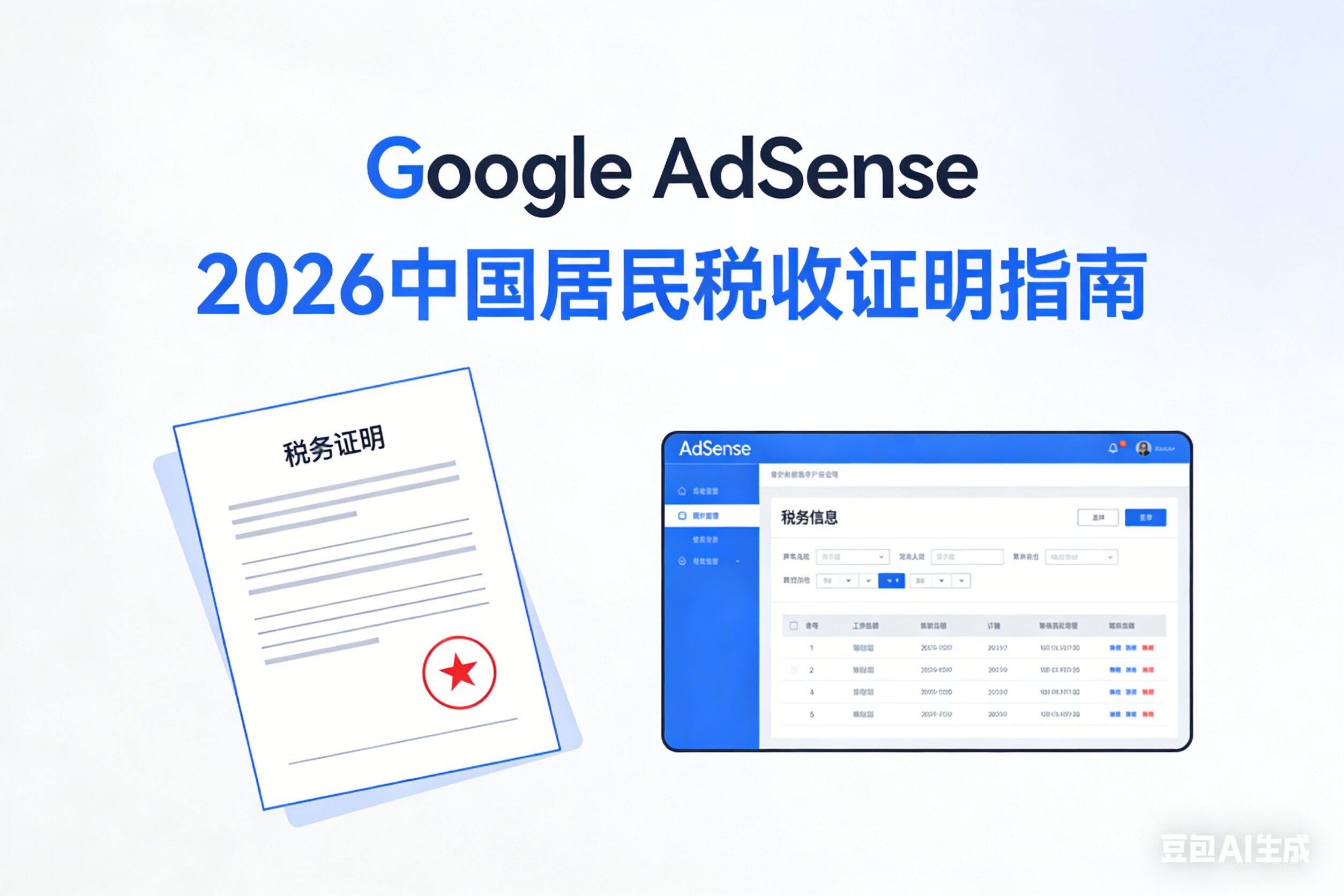 Google AdSense 2026 中国居民税收证明